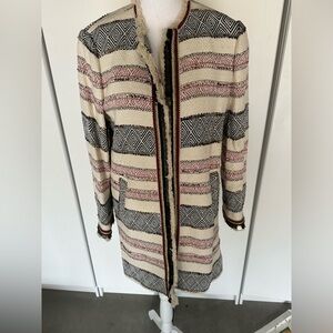 Zara multicolored coat with detailing